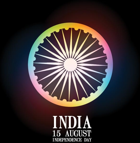abstrak asoka bercahaya latar-belakang hari kemerdekaan india