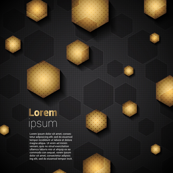 abstrato de ouro hexagonal