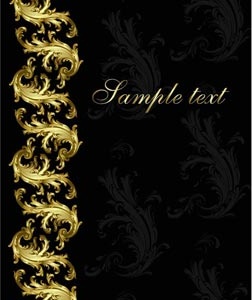 Abstract Golden Antique Floral Art Vector Brochure Title Page