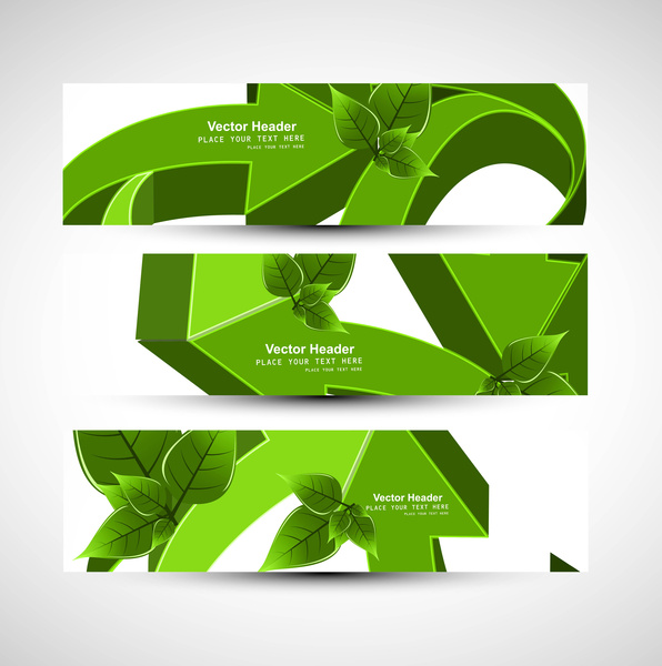 abstrakte grüne Pfeile Business-Header-Vektor-design