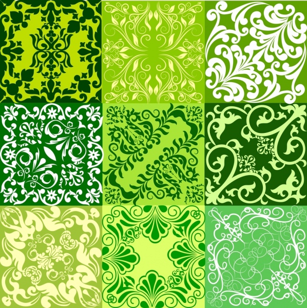 摘要绿色背景模板古典对称的装饰