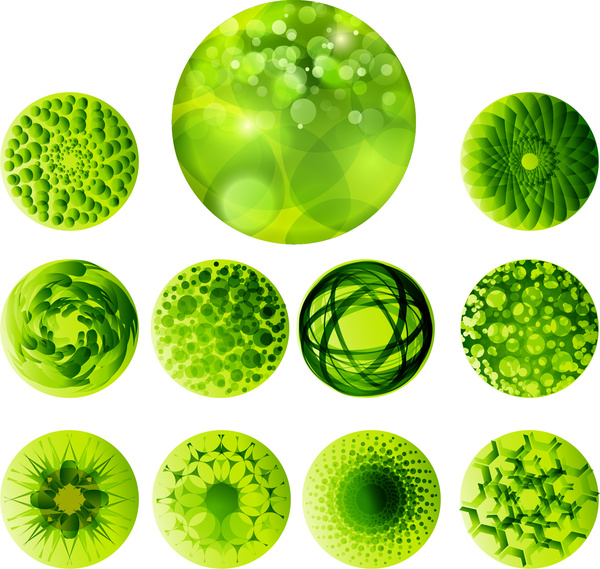 抽象的な緑のボールのデザイン コレクション