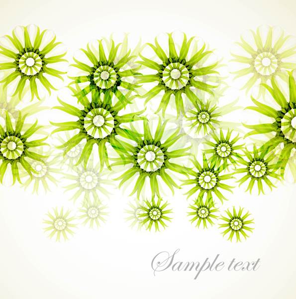 抽象的な緑花ベクトルの背景