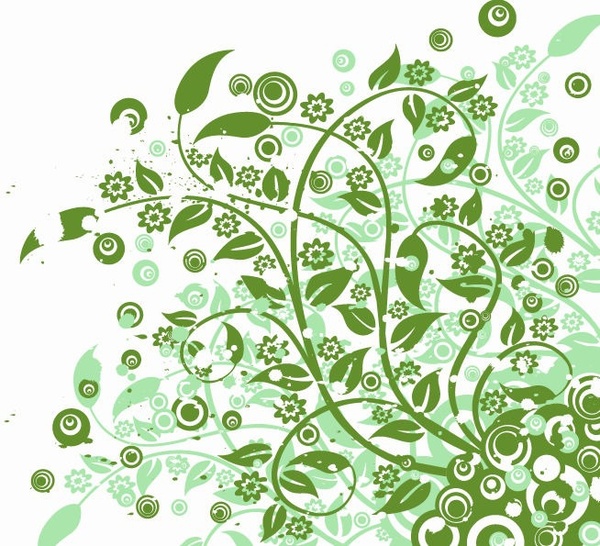 abstrato arte gráfica de vetor floral verde