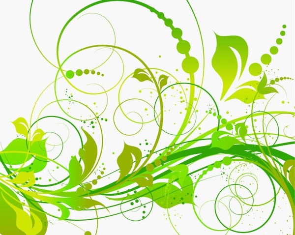 ภาพประกอบบทคัดย่อเวกเตอร์ลายดอกไม้สีเขียว