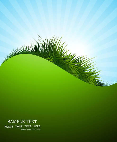 ilustração em vetor onda abstrata grama verde