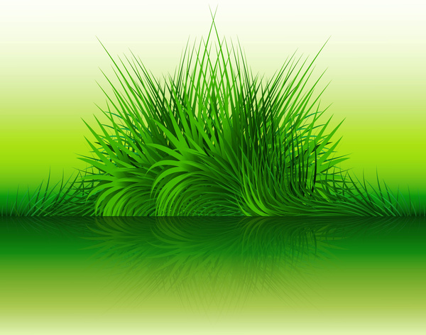 หญ้าสีเขียวบทคัดย่อพร้อมสะท้อนภาพเวกเตอร์