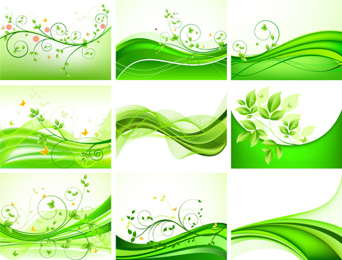 Абстрактные зелёные листья фона дизайн вектор