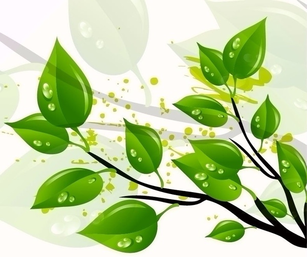 Abstract Green Leaves Vector Illustration