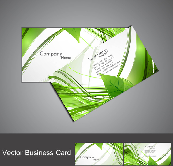 abstrait vert vie colorée élégant porte-cartes design vecteur