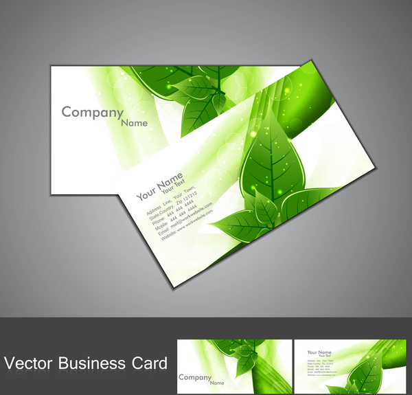 Resumen vida verde tarjeta de visita elegante colorido set diseño ilustración