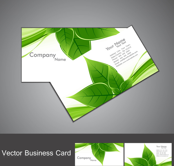 hidup hijau abstrak berwarna-warni trendi kartu set vektor