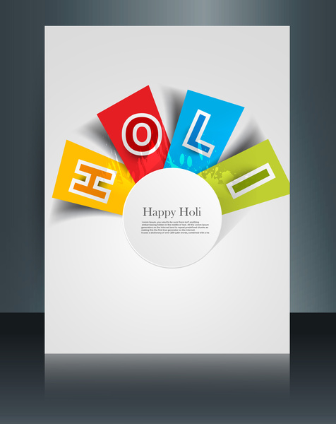 abstrakte gulal Hintergrund von Holi Festival Design Broschüre Karte Illustration Vektor