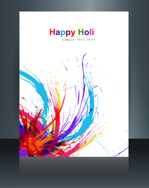 abstrakte gulal Hintergrund von Holi Festival Design Broschüre Karte Illustration Vektor