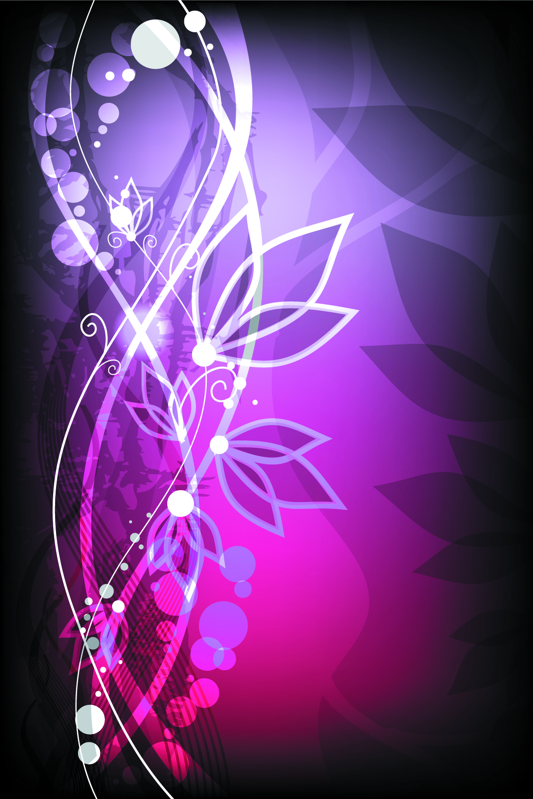 Abstract Halation Flowers Backgrounds Vector 1