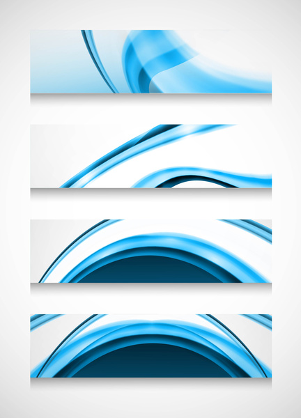 disegno di vettore lucido onda astratta intestazione blu