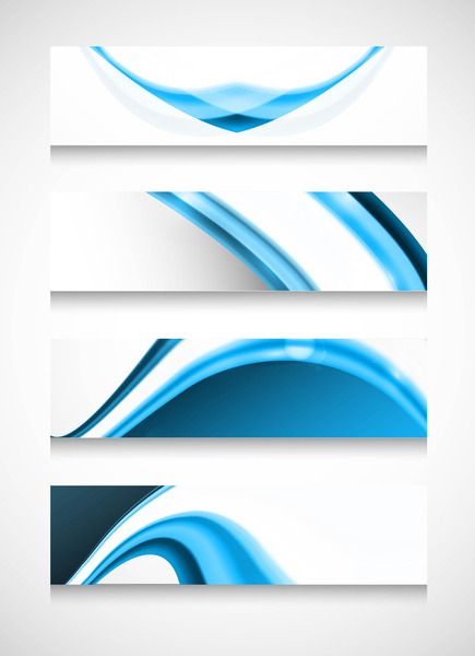 abstrakte Header blau glänzenden Welle Vektor-design