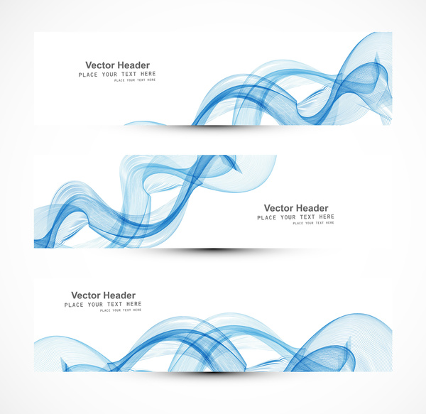 抽象的なヘッダー青いワイヤー線波聖霊降臨祭ベクター デザイン