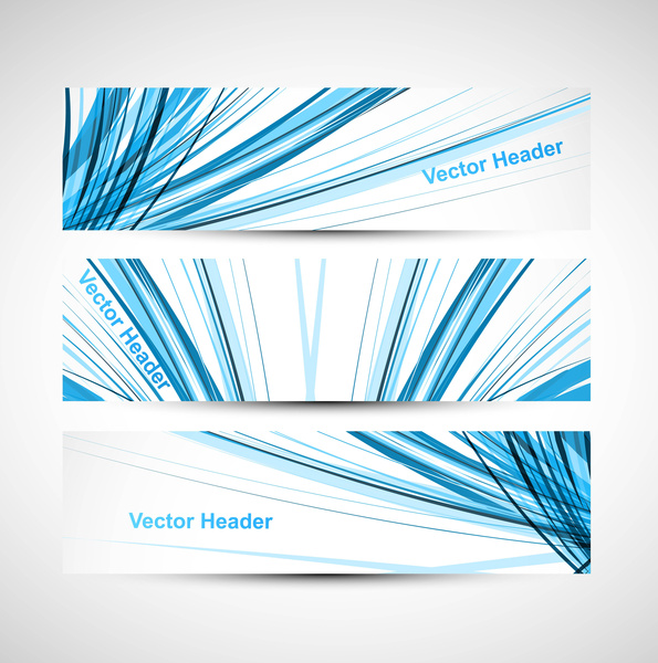 Abstract Header Line Blue Colorful Wave Technology Vector Illustration