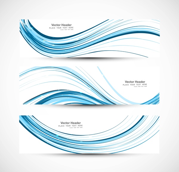 abstrak header garis biru gelombang teknologi vektor ilustrasi