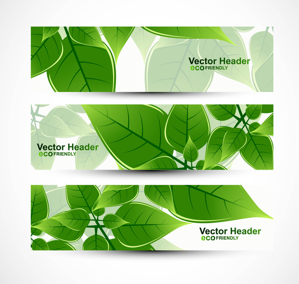 abstrak header eco alam hijau hidup vektor