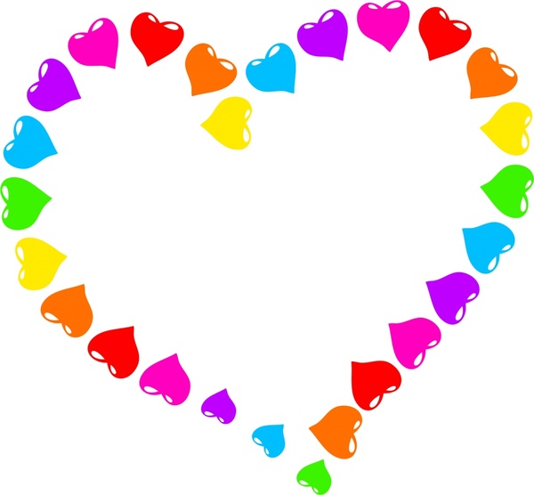 ilustração de coração abstrato com corações coloridas