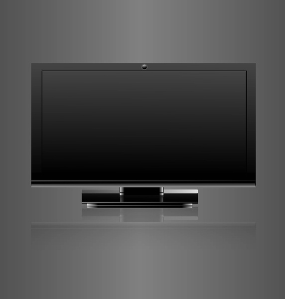 led tv en blanco reflejo realista vector de diseño de pantalla de abstractos