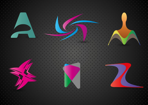 Surat-surat abstrak elemen desain logo dengan gaya modern