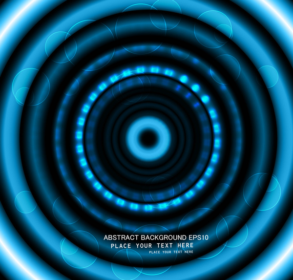 cerchio di luce vettoriale splendente tecnologia blu astratto