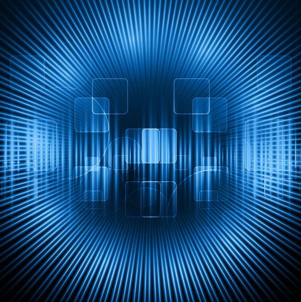 دائرة الضوء مجردة ناقلات أشعة مضيئة لامعة التكنولوجيا الأزرق الأزرق