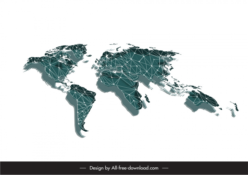 抽象マップ背景ベクトル壁紙3Dシフエットドットライン接続