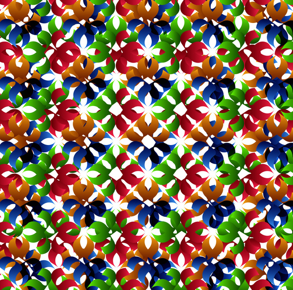Desain floral vector abstrak pola mulus multicolorful