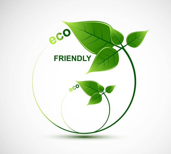 ออกแบบเวกเตอร์นามธรรมธรรมชาติ eco สีเขียวชีวิต