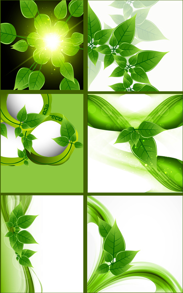 abstrakte Natur Eco grün lebt glänzende Sammlung Design Vektor