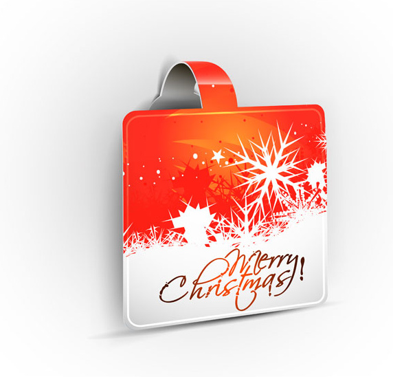 Abstract New Style Merry Christmas Sticker Vector