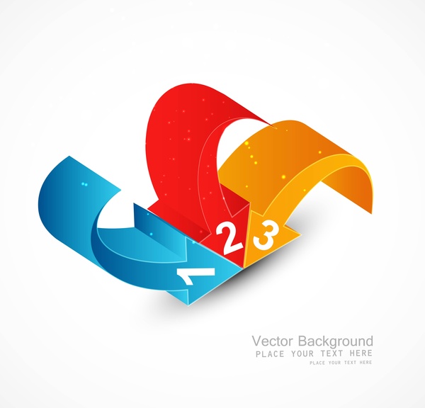 abstrak nomor panah berwarna-warni bisnis vektor