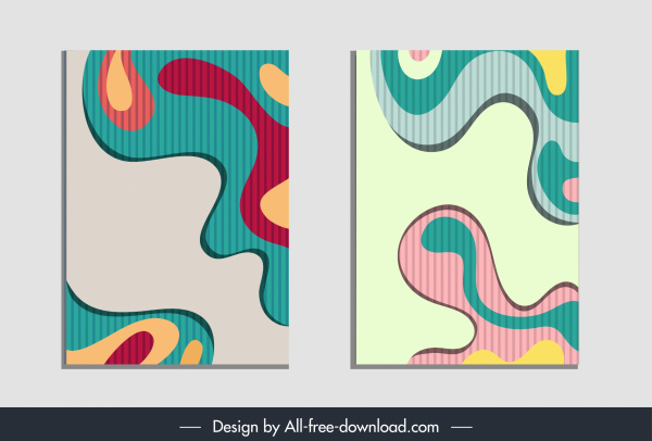 lukisan abstrak berbentuk berputar-putar datar beraneka warna