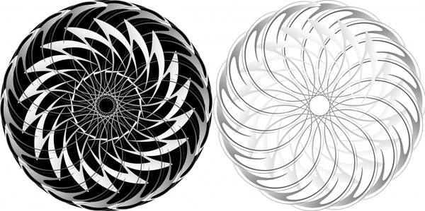 白と黒の抽象模様円