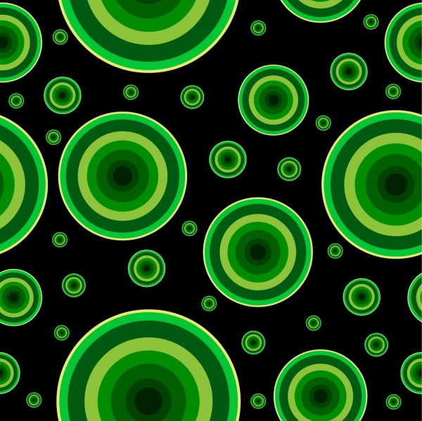 ลักษณะการทำซ้ำตกแต่งวงกลมสีเขียวการออกแบบรูปแบบนามธรรม