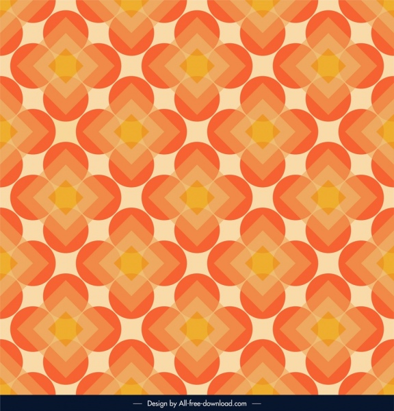 抽象图案模板橙色对称圆多边形装饰