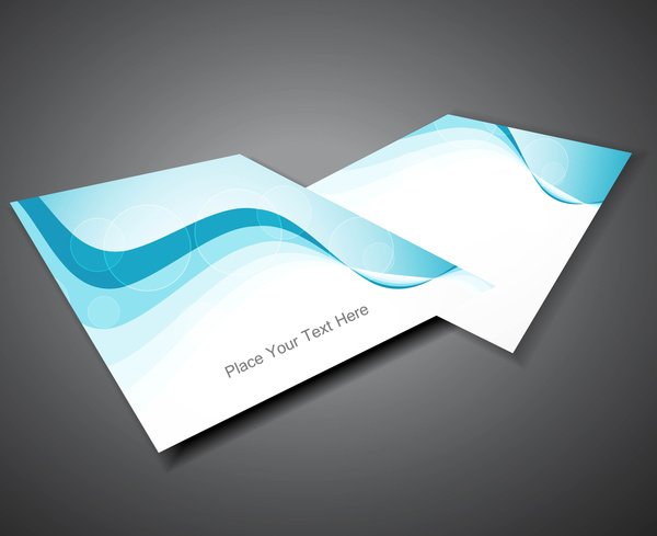 vector de diseño de folleto colorido abstracto profesionales azul