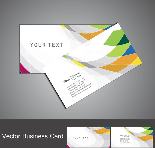 rainbow astratto mosaico variopinto business card set vettoriale