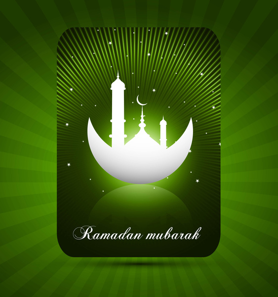 abstrato de ilustração em vetor ramadan kareem cartão colorido brilhante verde