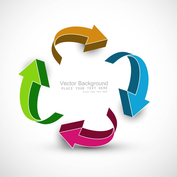 riciclare astratto frecce variopinte business illustrazione progetto vettoriale
