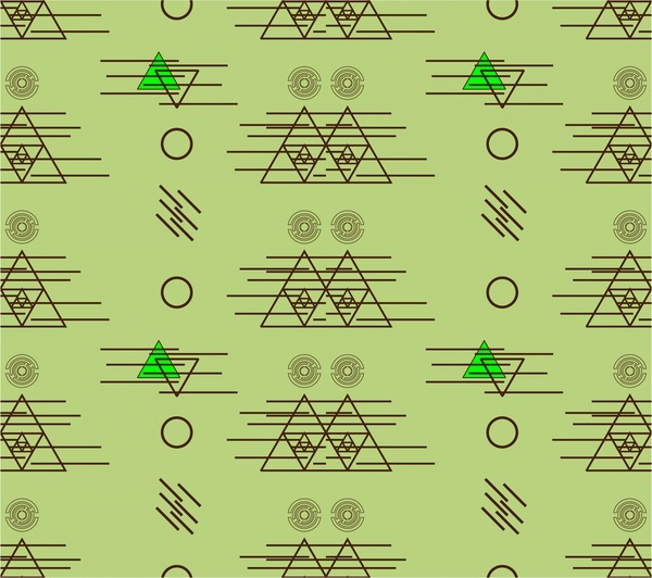 padrão de repetição abstrato com ilustração de triângulos e círculos