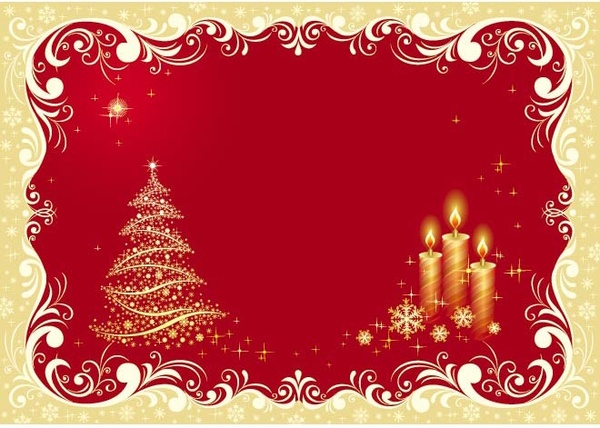 Resumo romântico à luz de velas feliz Natal arte floral quadro vector