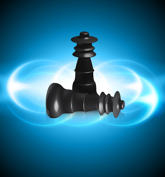abstrato xadrez brilhante coroa reflexão objeto azul colorido de fundo vector
