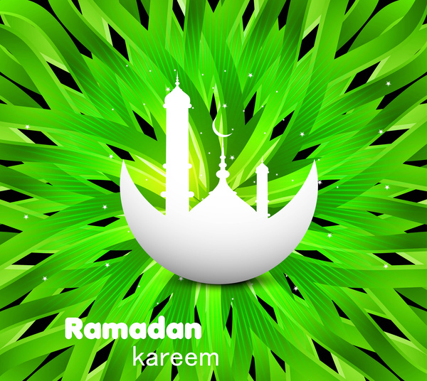 Resumen brillante colorido verde Ramadán kareem textura vector