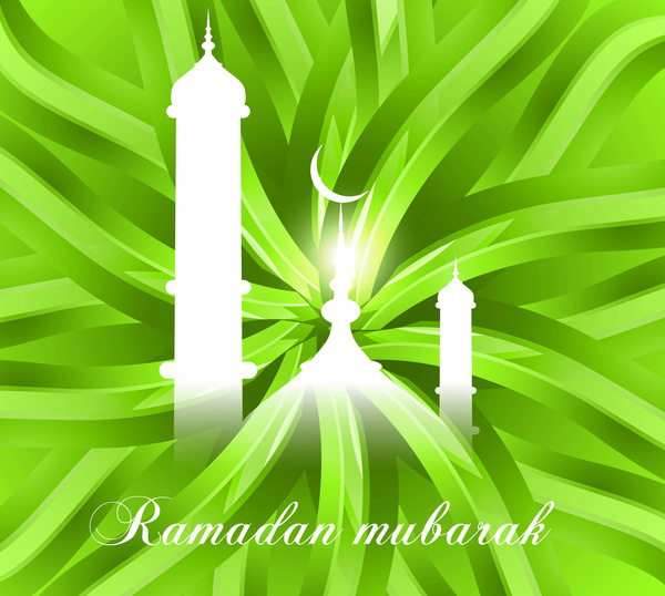 abstrakte glänzend bunten grünen Ramadan Kareem Vektor Hintergrund