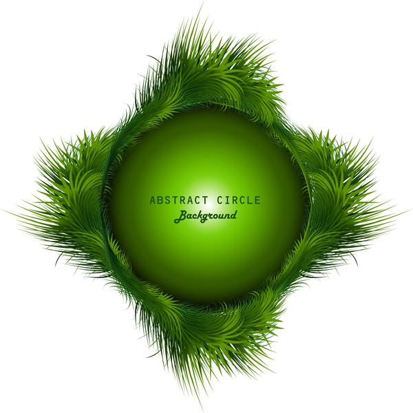 抽象的な光沢のある緑の草カラフルな旋回サークル ベクター デザイン